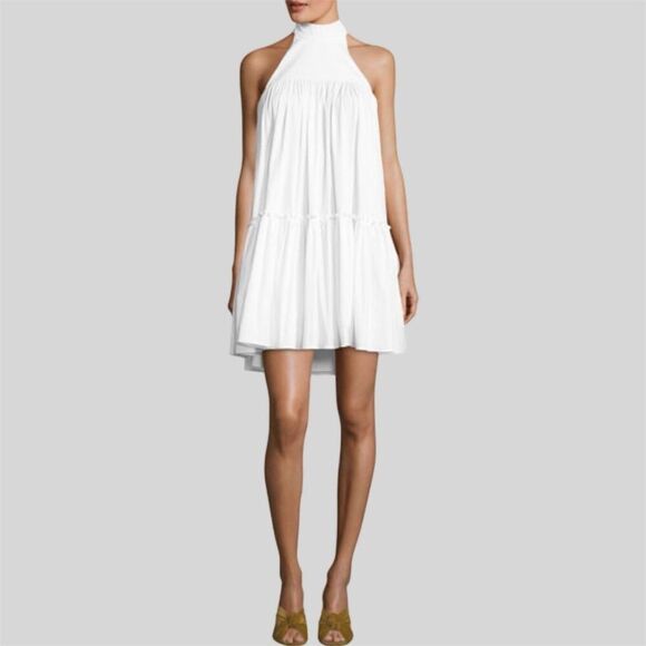 Caroline Constas White Bo Halter Mini Dress Women's Size M - Picture 8 of 16